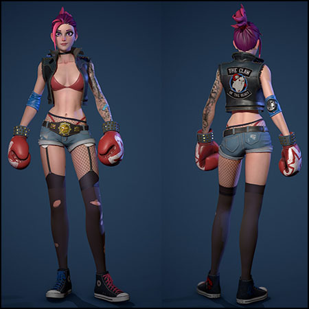 游戏人物卡通女拳击手素材之家精选3D模型