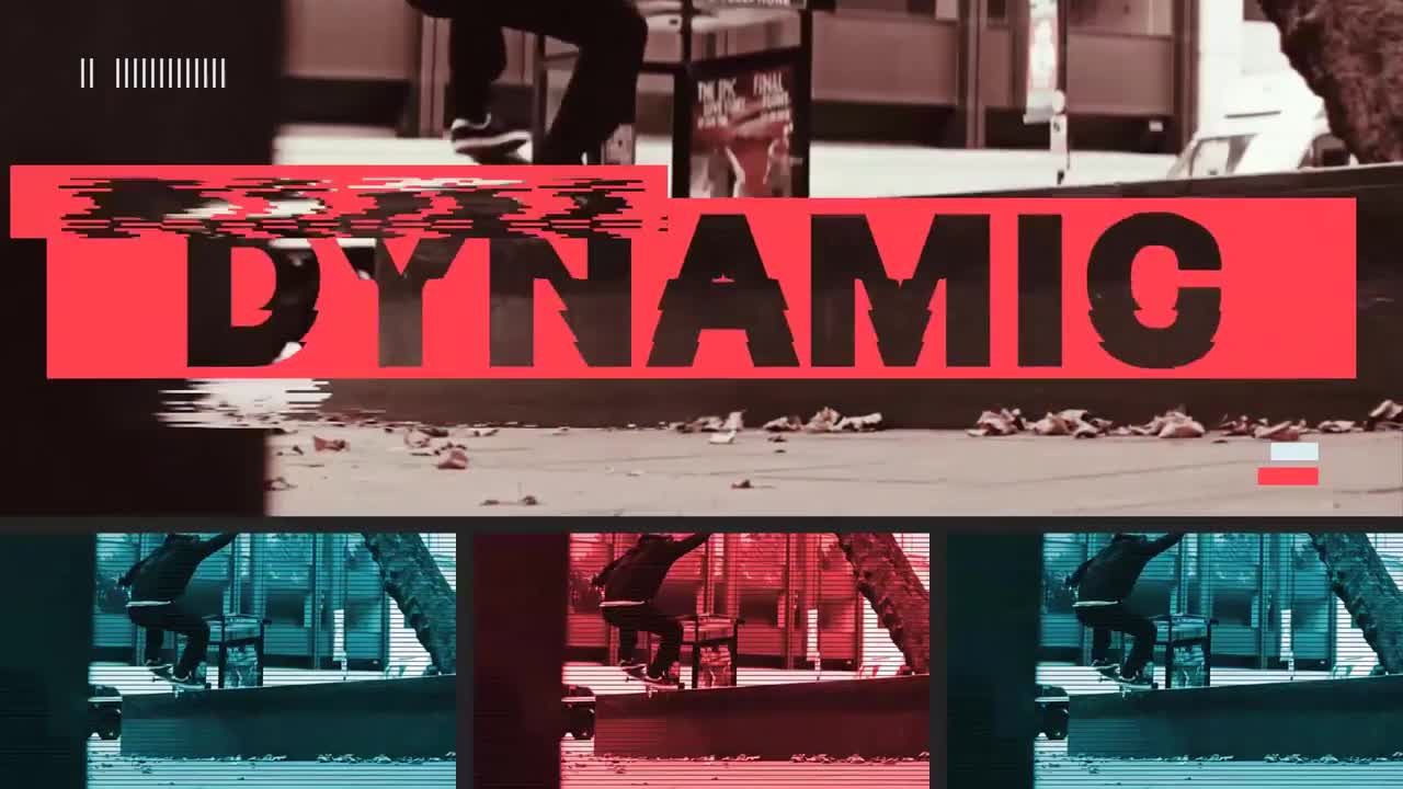 色彩缤纷故障和扭曲效果城市转场过渡开场白素材库精选AE模板