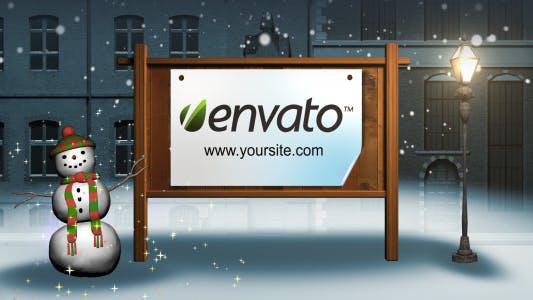 简约假日公告板AE片头素材 Holiday Panel