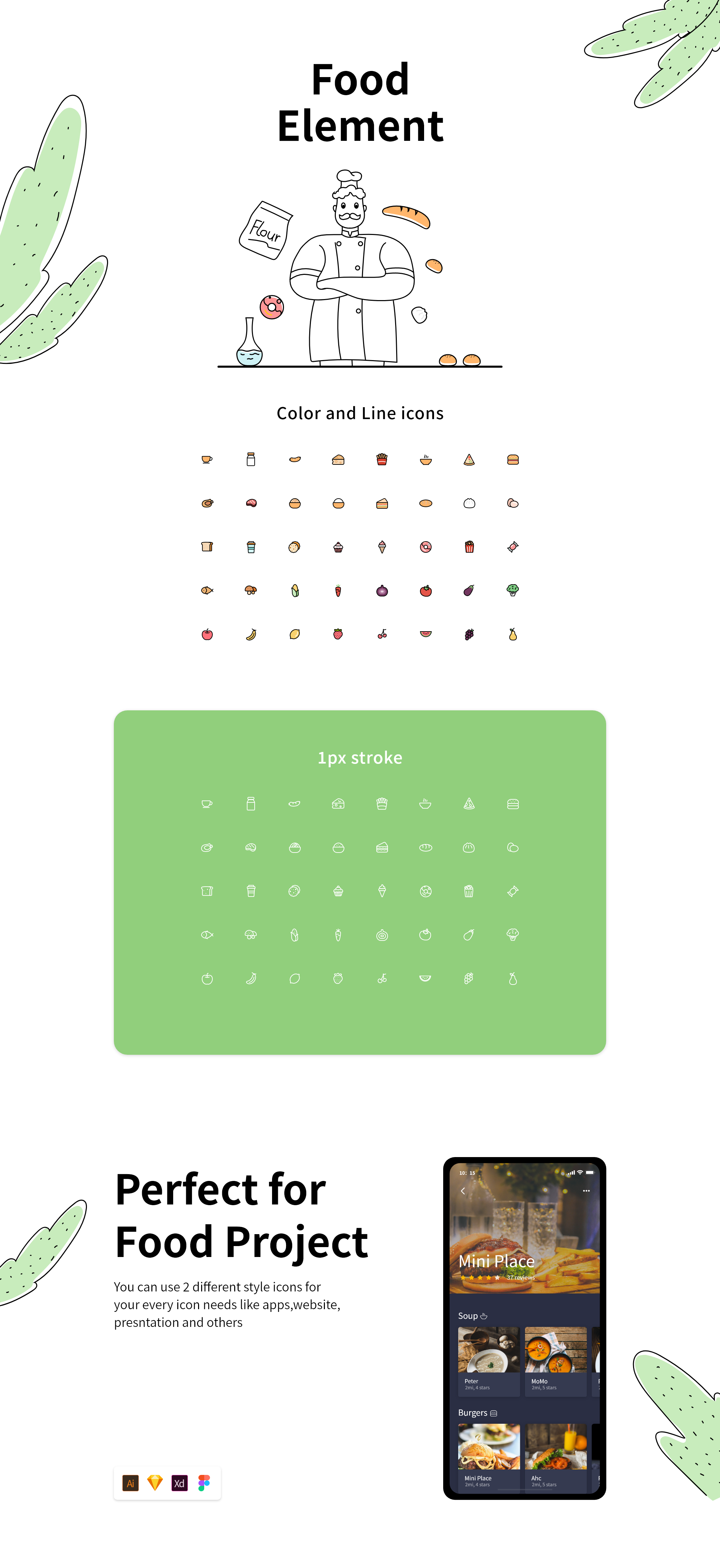素材库下午茶:40枚食物主题元素素材库精选图标插图