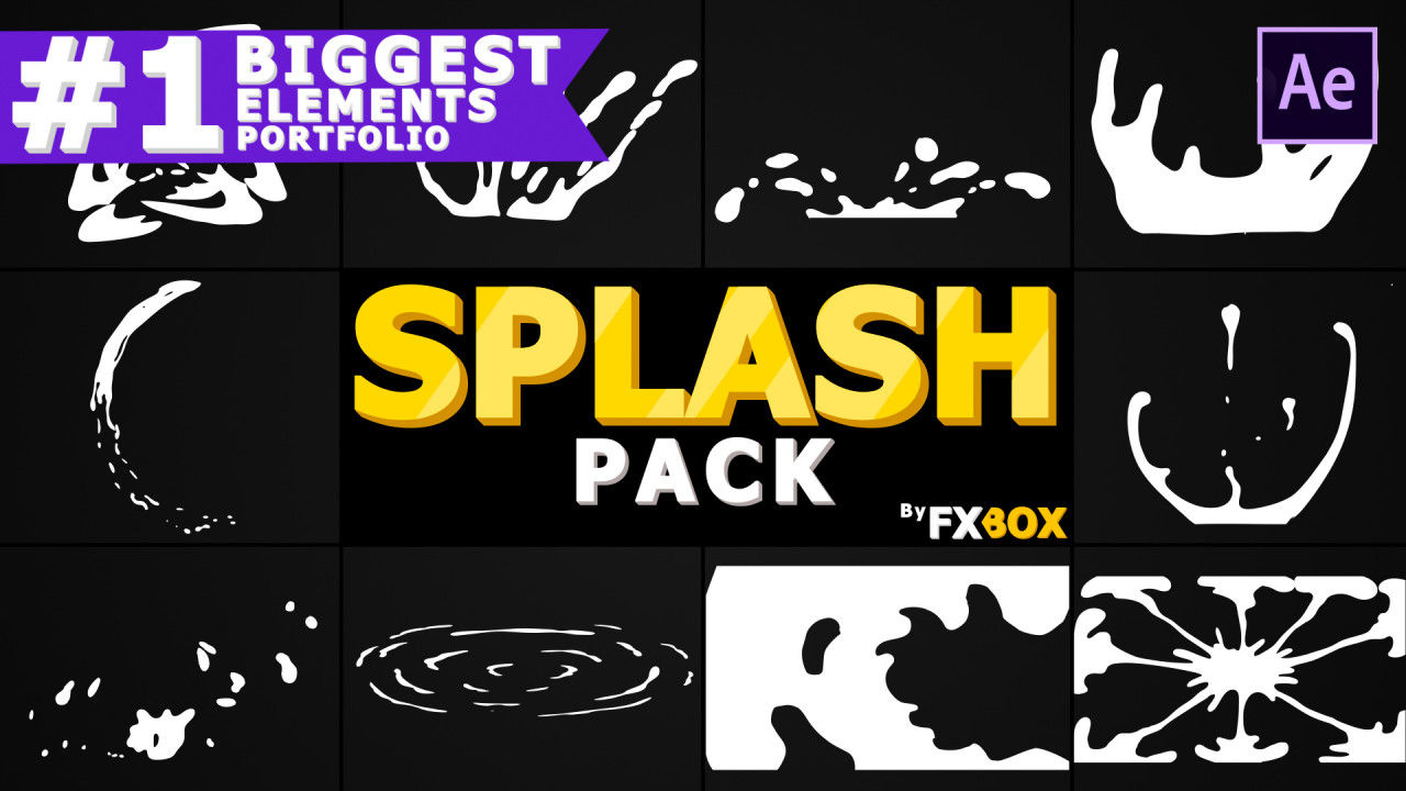 有趣且时尚的广告飞溅元素素材库精选AE模板