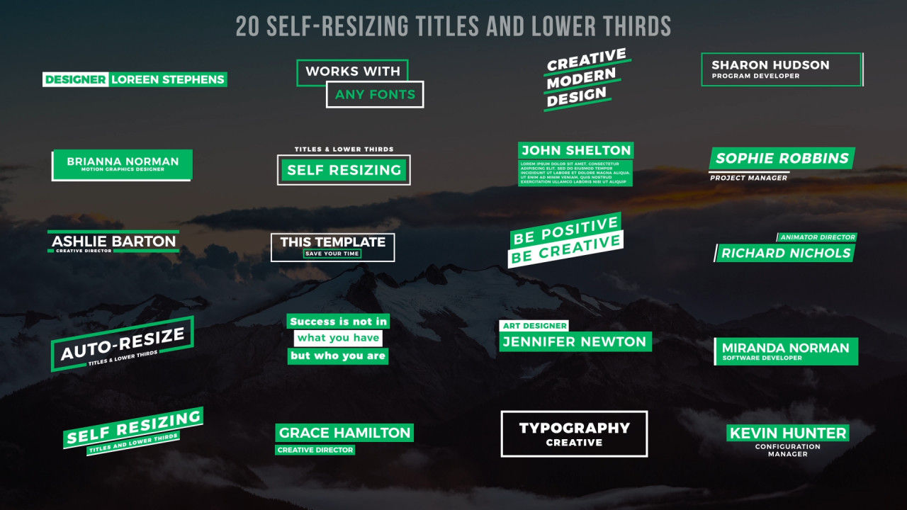 简洁的下三分之一文字标题字幕素材库精选AE模板