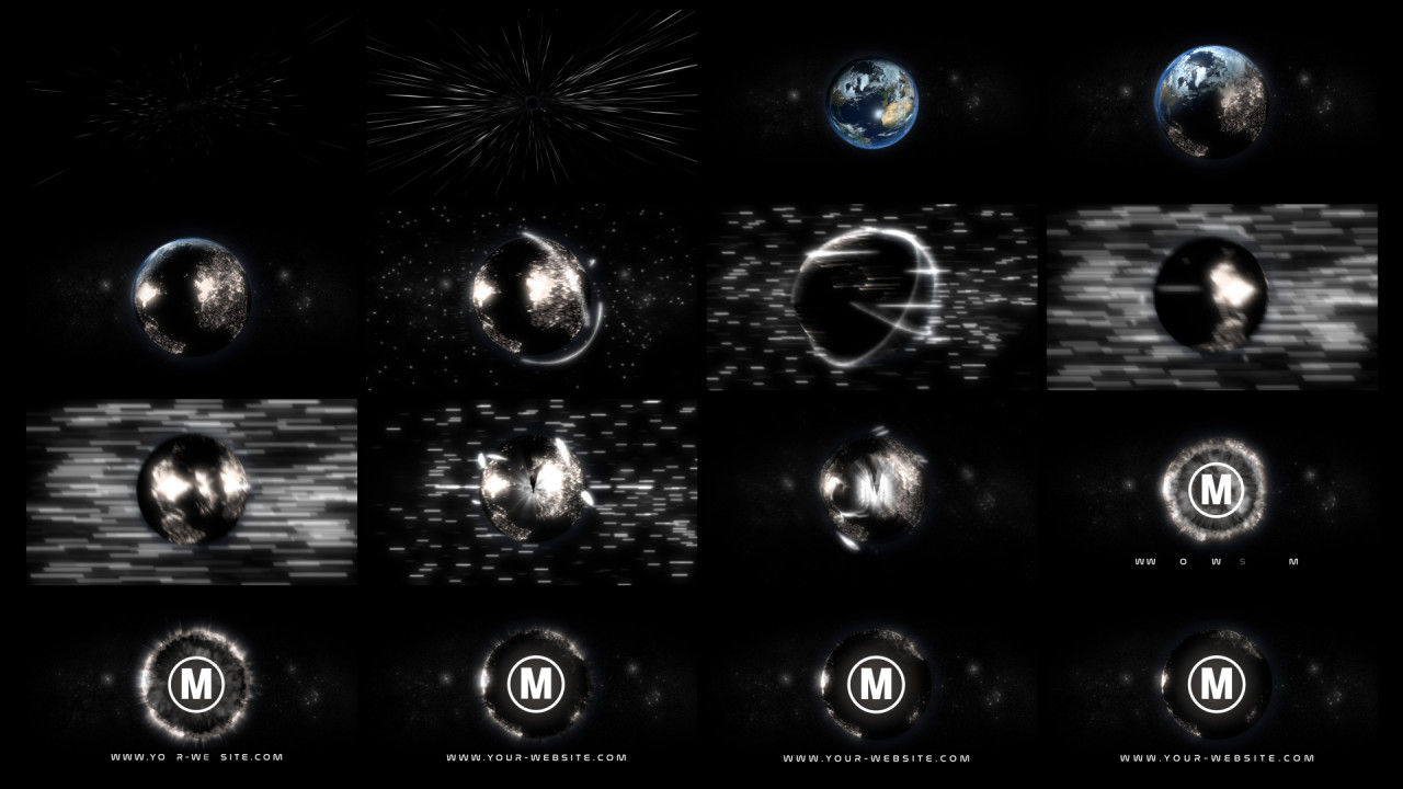 地球开启者徽标显示素材库精选AE模板