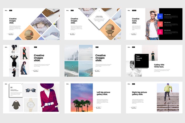 极简主义简约创意企业PPT模板素材 MINI Powerpoint Template插图(6)