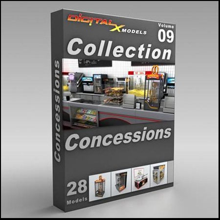 商场摊位甜甜圈面包机和饮料贩卖机素材之家精选3D模型