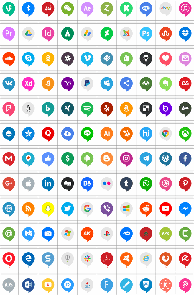 Icons Social Media 14 font插图1 Icons Social Media 14 font插图1