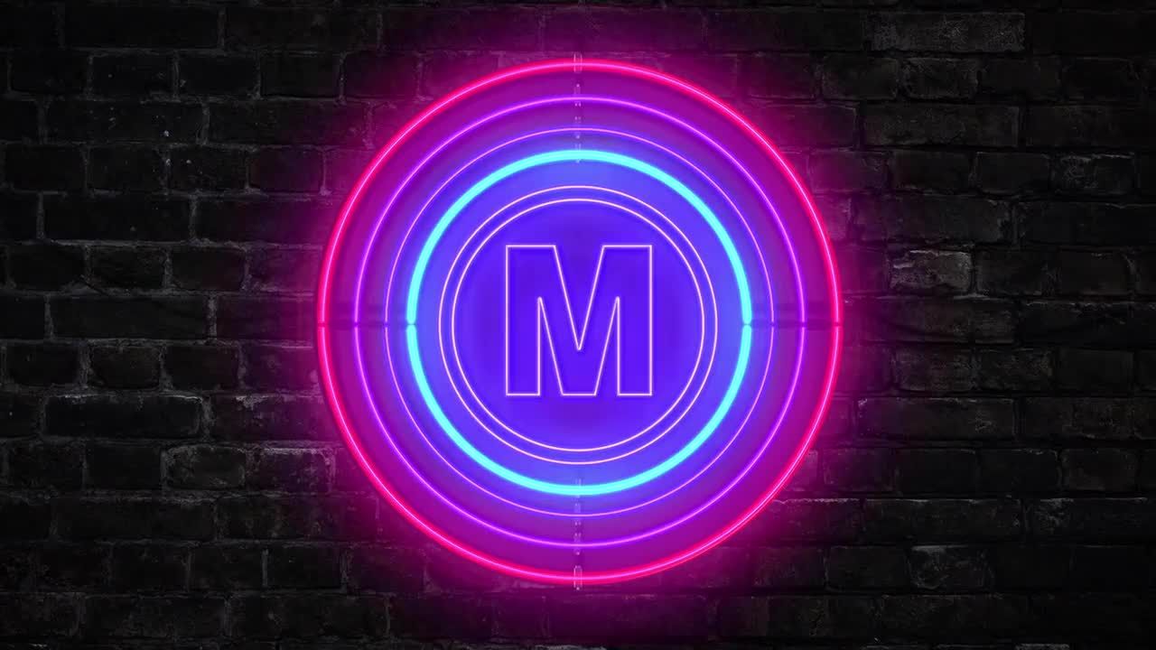 多彩绚丽的霓虹灯徽标素材库精选AE模板