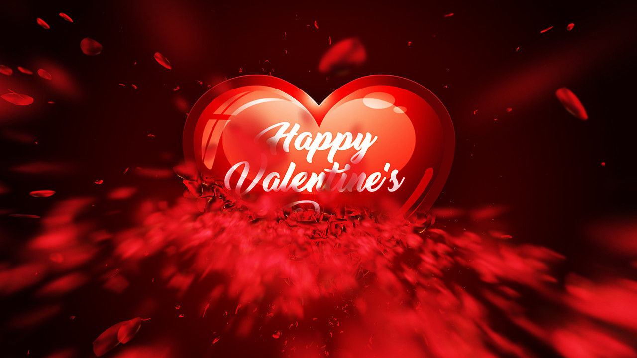 情人节优雅动画花瓣素材库精选AE模板