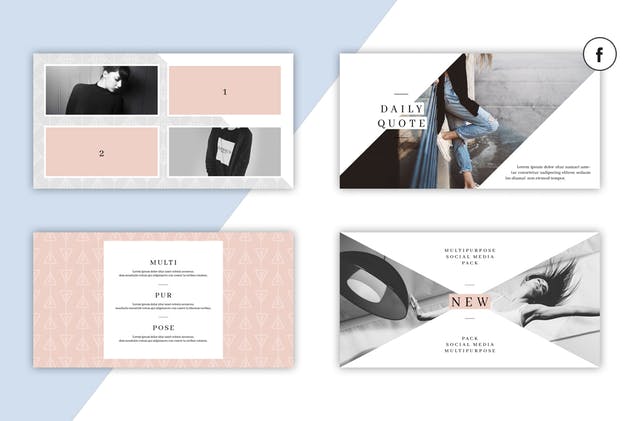 72个现代简洁多功能社交媒体新媒体贴图模板素材库精选 MALINA Social Media Pack & 20 Pattern插图(10)