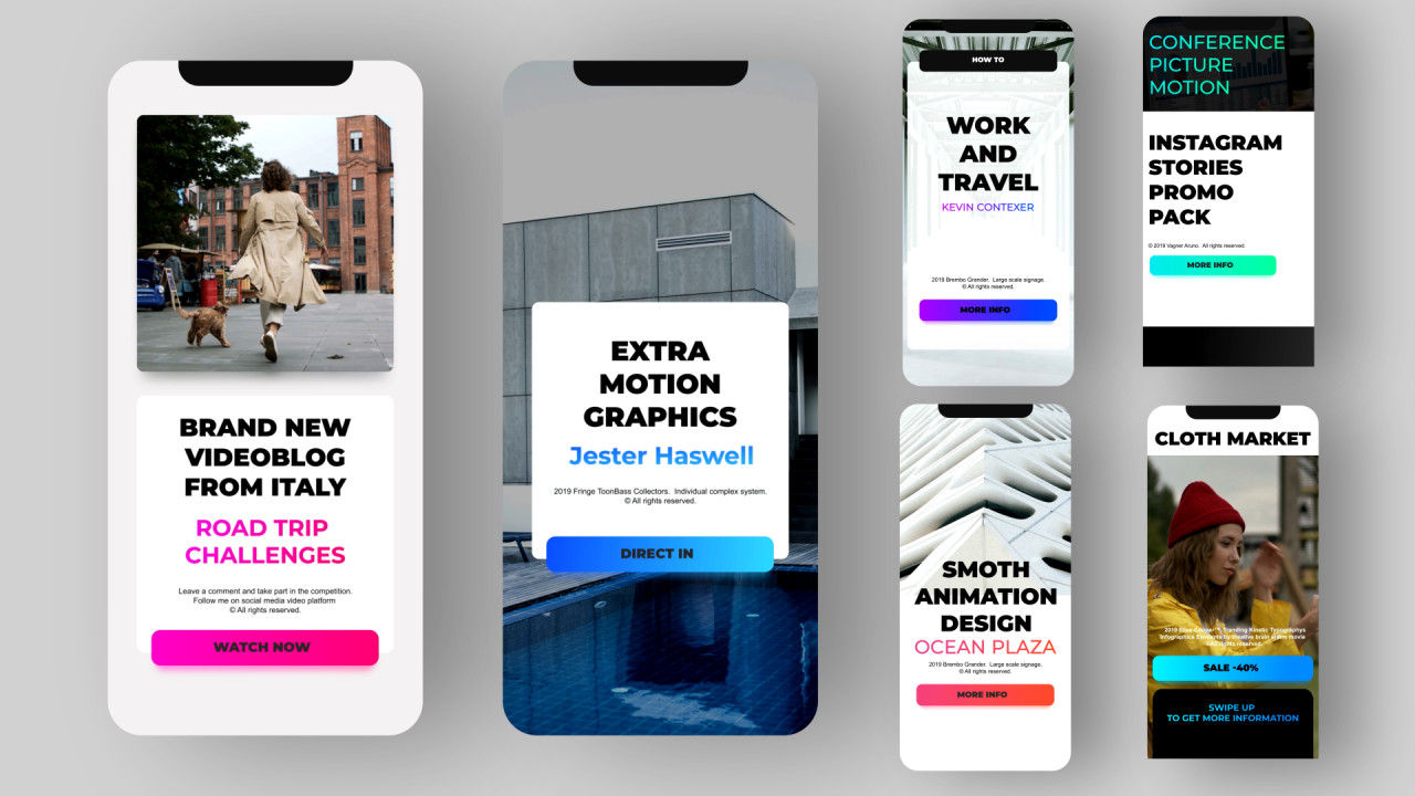 现代时尚动态的Instagram故事素材库精选AE模板