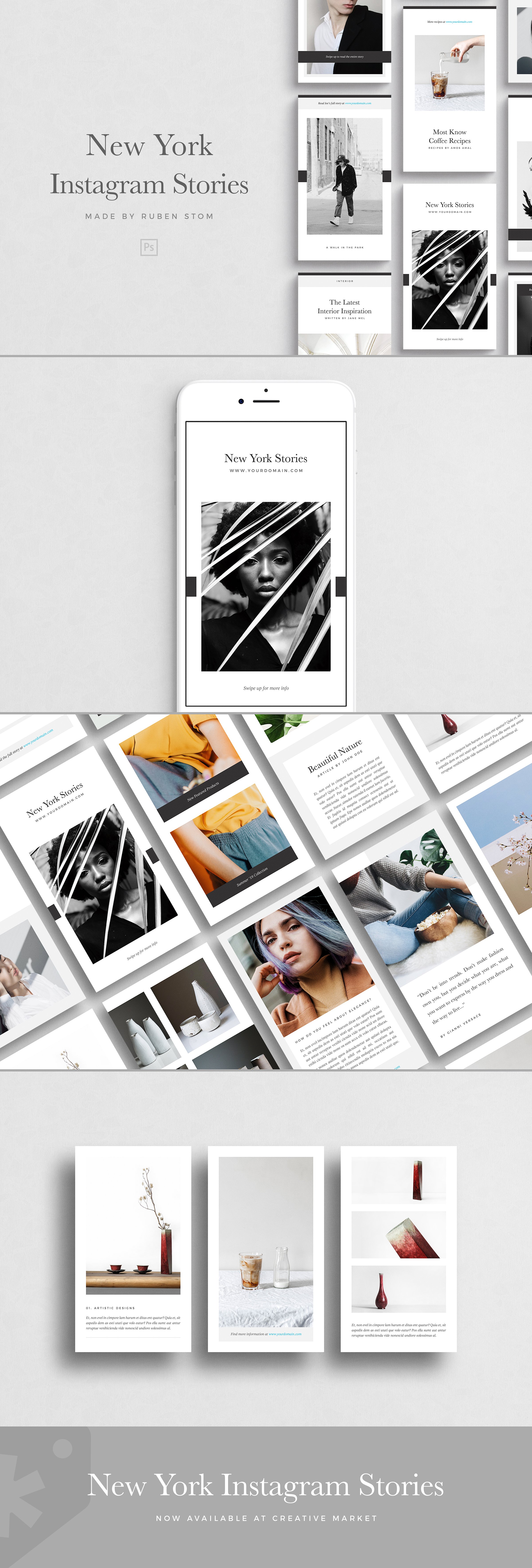 潮流时尚新媒体贴图模板素材库精选 New York Instagram Stories插图