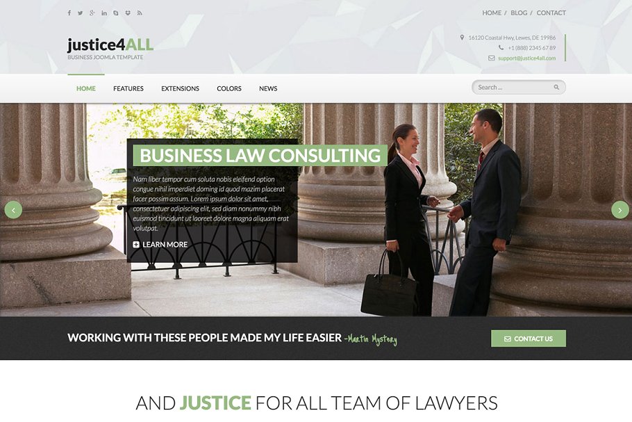 律师事务所官网Joomla模板素材库精选 Hot Justice插图(5)