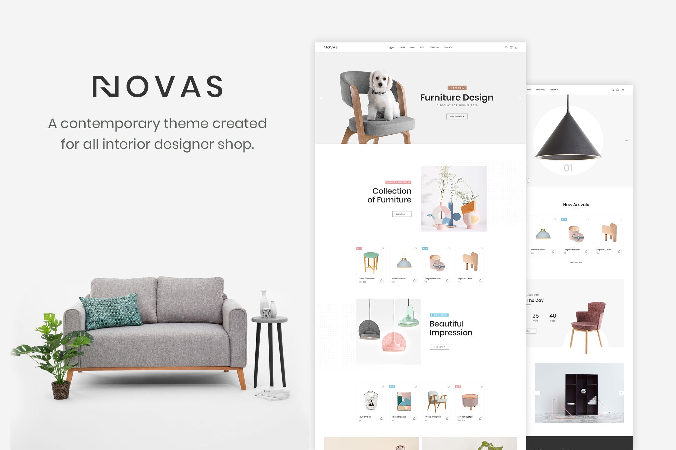 家居家具＆工艺品电商网站PSD模板素材库精选 Novas – Furniture Store and Handmade Shop插图