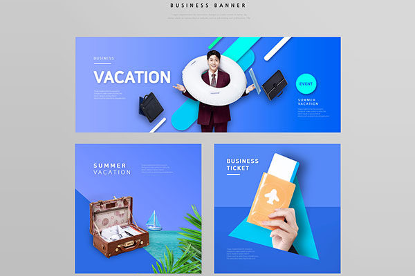 夏季假期旅行活动商业广告Banner设计模板