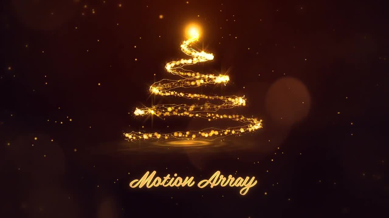 华丽的动画粒子轨迹圣诞节宣传介绍素材库精选pr模板