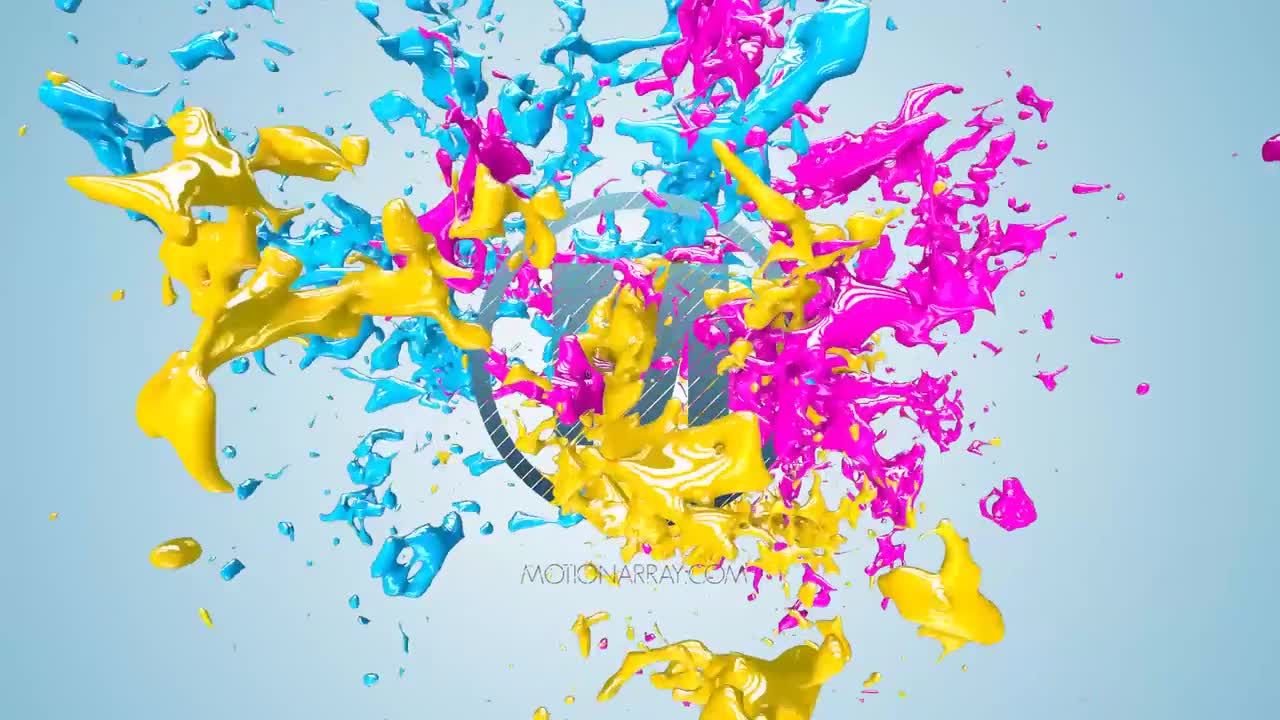 明亮的液体飞溅徽标显示素材库推荐PR模板