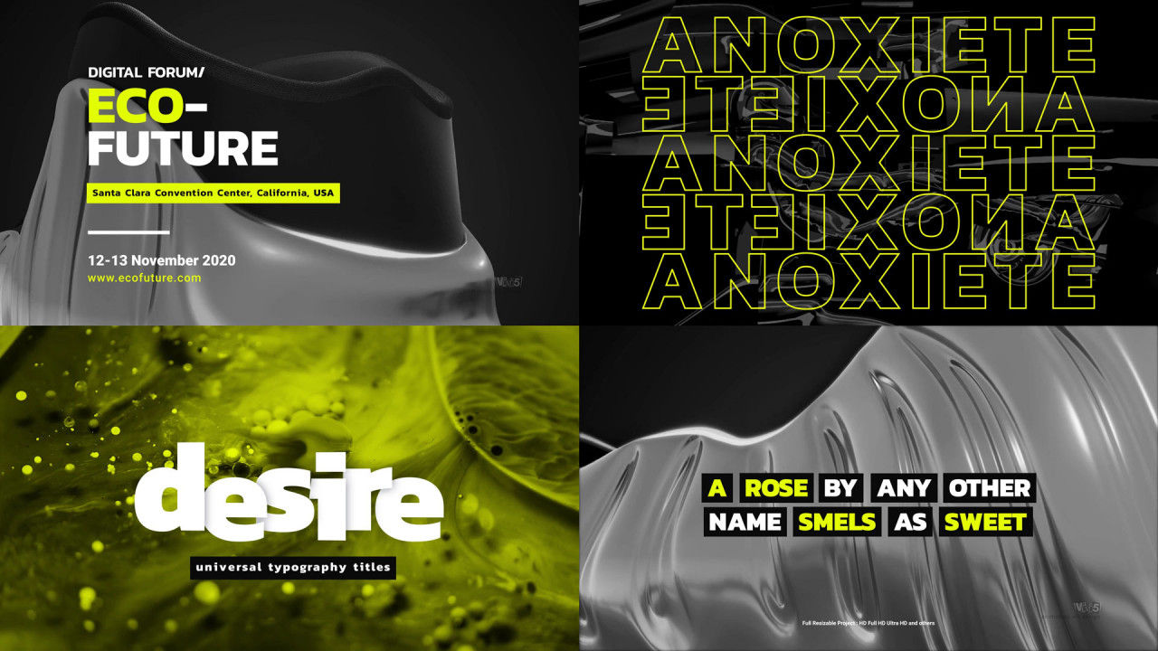 10个全屏排版文本动画素材库精选AE模板