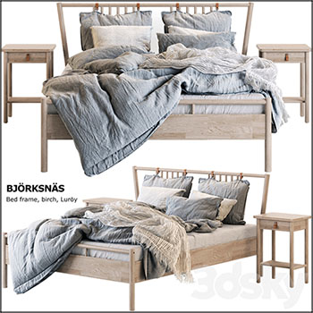 宜家BJORKSNAS简约双人床素材之家精选3D模型