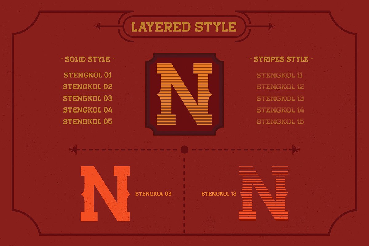 Stengkol Font Family + Illustration插图2