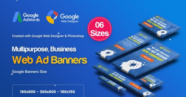 多用途即拿即用商业推广谷歌广告设计PSD模板 C09 – Multipurpose, Business Banners GWD &amp; PSD