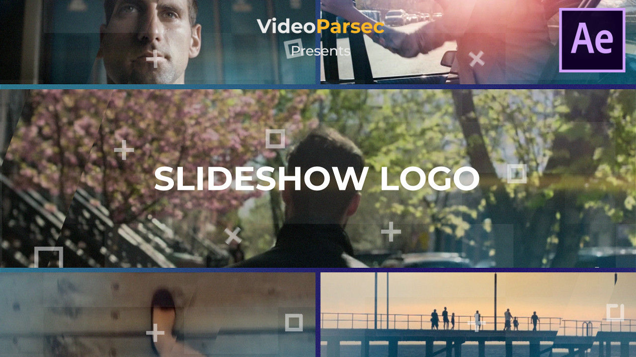 有趣的动态的幻灯片徽标素材库精选AE模板