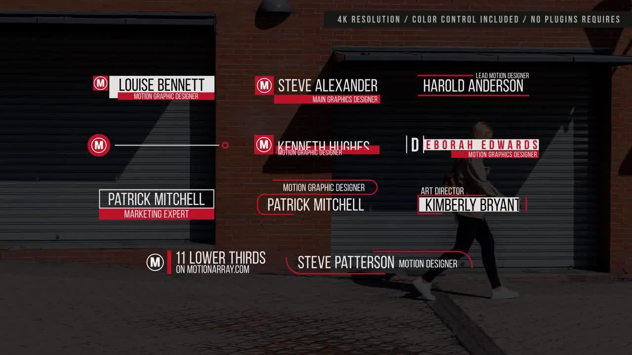 4k现代下三分之一商业广告全屏标题素材库精选AE模板