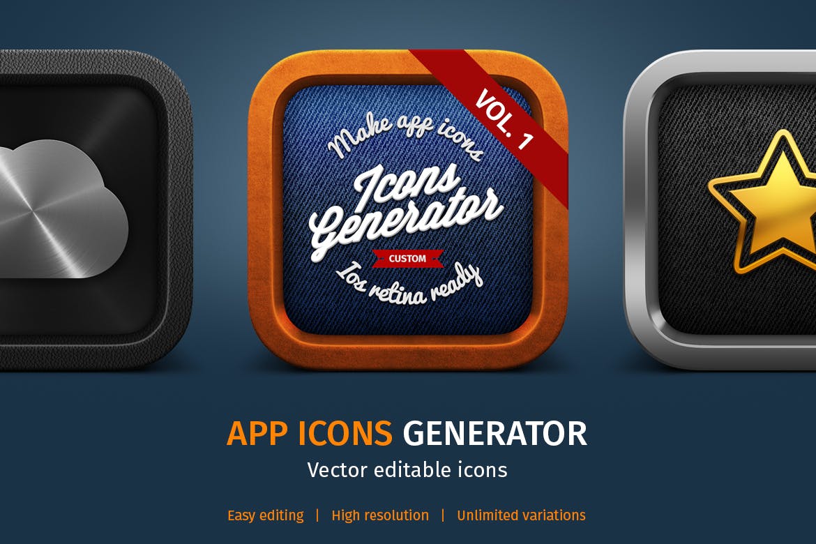 3D/2D&扁平设计风格APP素材库精选图标生成器v1 APP Icons Generator vol. 1插图