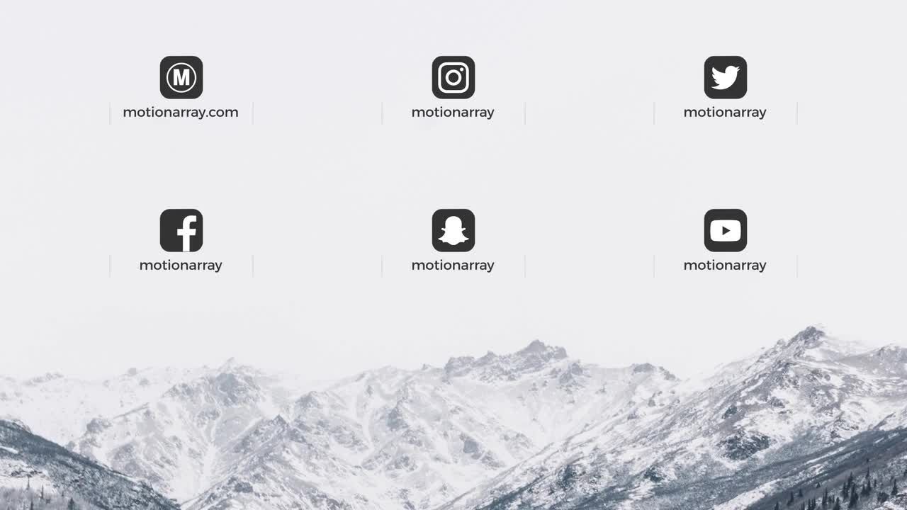 企业和社交媒体标识显示素材库精选AE模板
