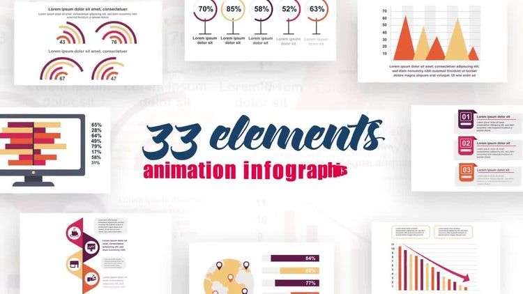 具有动画效果的信息图表元素集ae模板