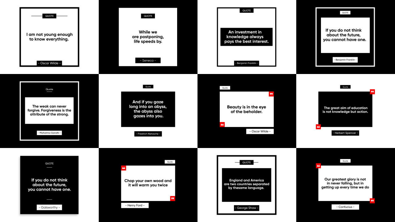 12个动画全屏标题动画素材库精选AE模板