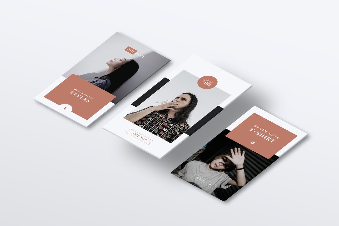 10款Instagram社交平台品牌故事设计模板素材库精选 BRETLEY Fashion Store Instagram Stories插图(1)