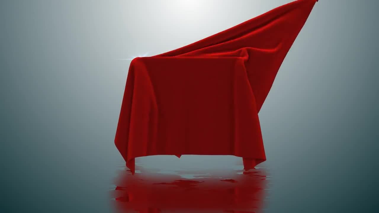 简洁快速创意3D布料揭露展示徽标素材库精选AE模板