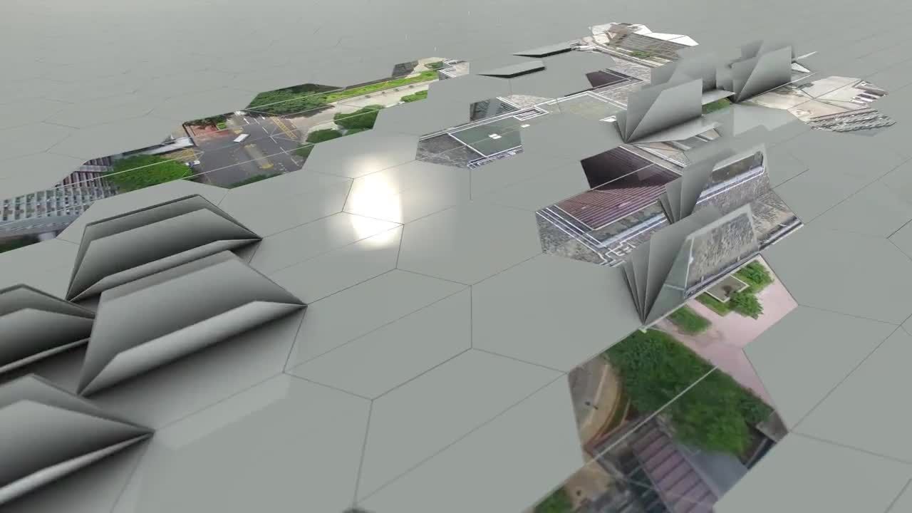 瓷砖反光翻转展开效果产品展示素材库精选AE模板