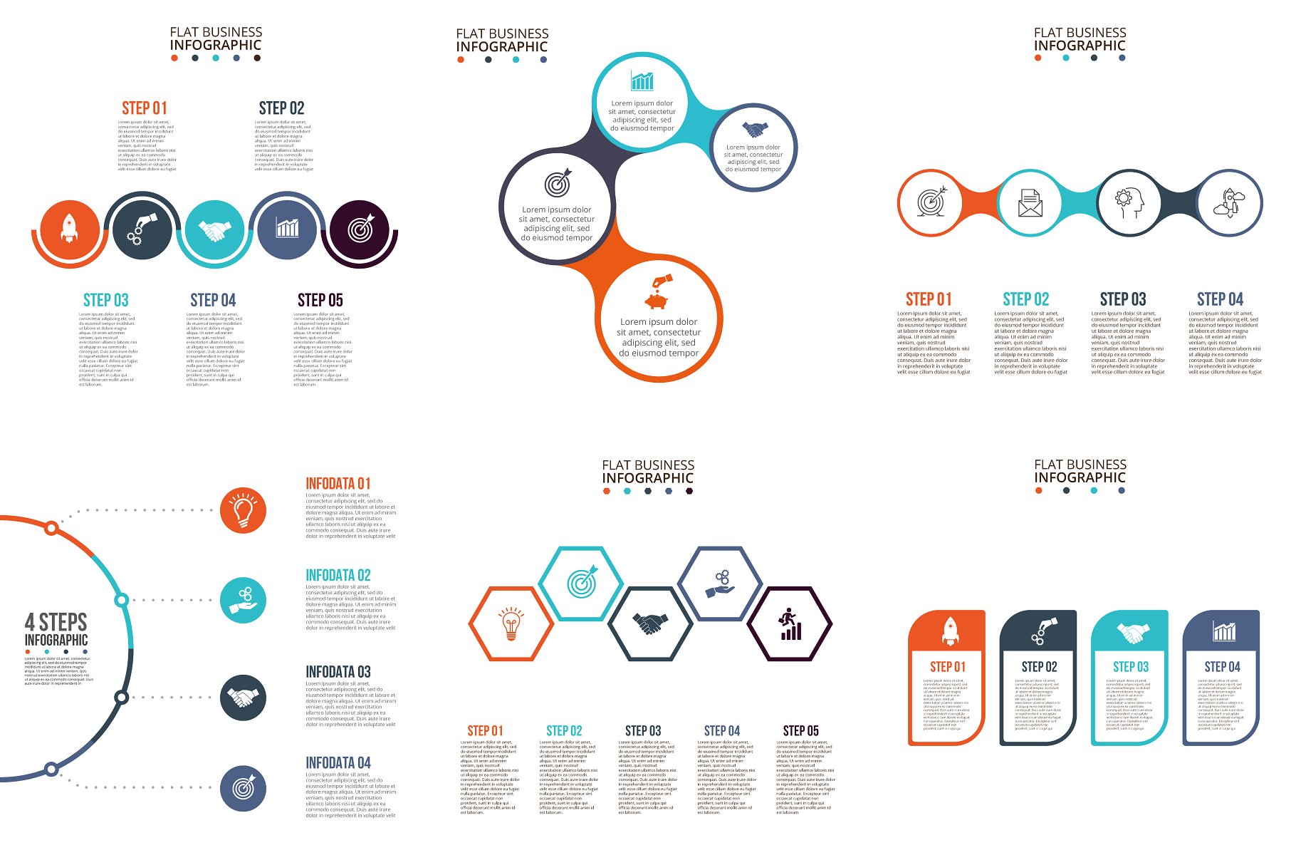 42个高质量信息图表设计元素合集 Infographic elements bundle v.02插图(8)