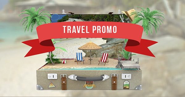 行李箱3D立体动画假期旅行主题AE视频模板 Travel Promo