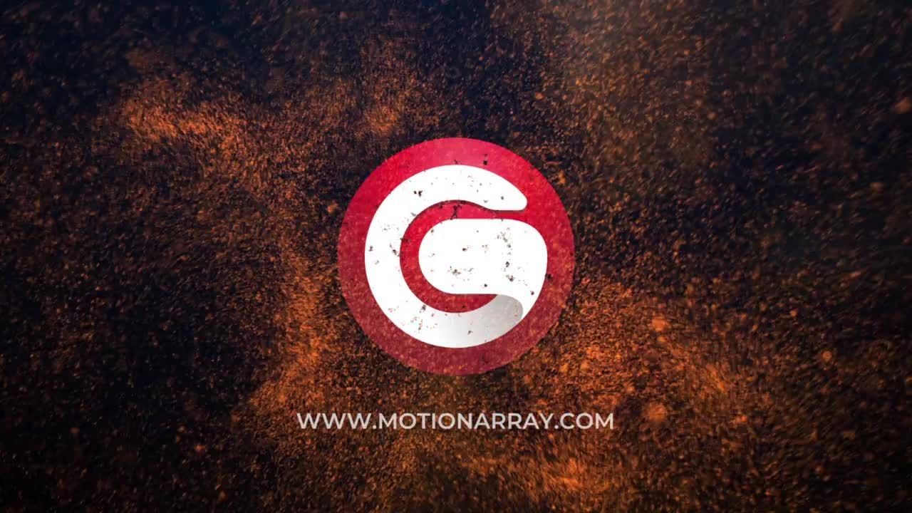 燃烧的粒子动态徽标展示素材库推荐PR模板