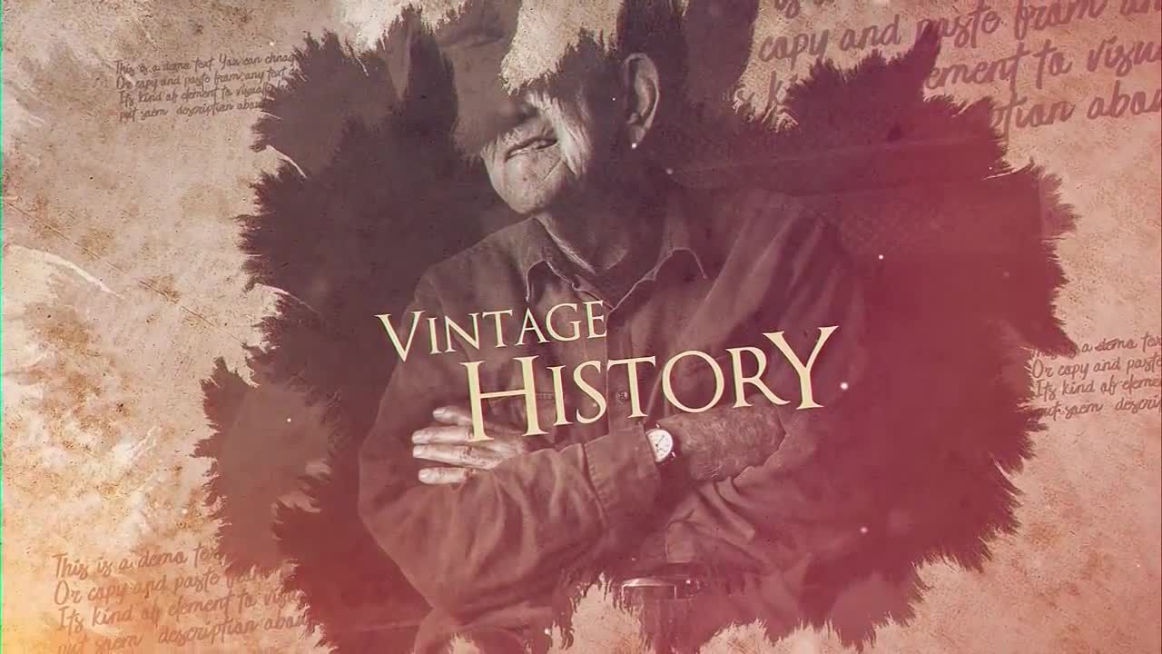 历史事迹伟人介绍复古幻灯片素材库精选AE模板