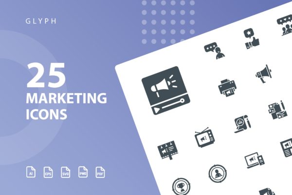 25枚市场营销主题符号素材库精选图标 Marketing Glyph Icons