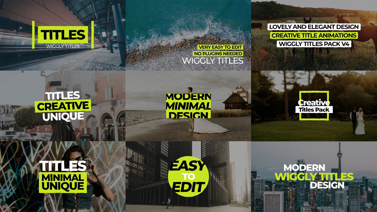 摇摆全屏标题动画素材库精选AE模板