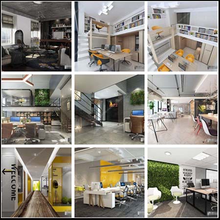 9套办公室室内内部场景素材之家精选3D模型