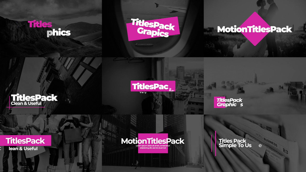 9个专业设计多场景动态标题素材库精选AE模板