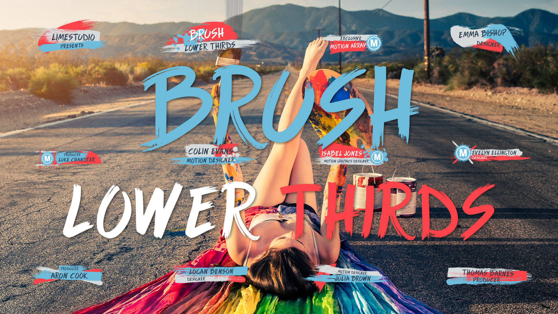 12个色彩亮丽动画下三分之一标题素材库推荐Pr模板