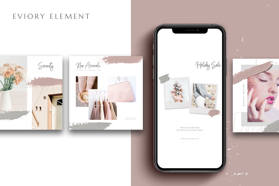 素雅风格Instagram品牌故事&贴图社交素材包 Instagram Tuscany Social Media Pack插图(2)