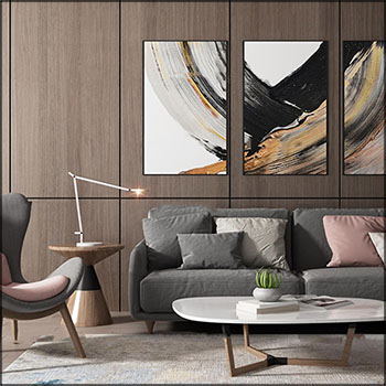 欧式双人沙发茶几椅子台灯装饰画组合素材之家精选3D模型