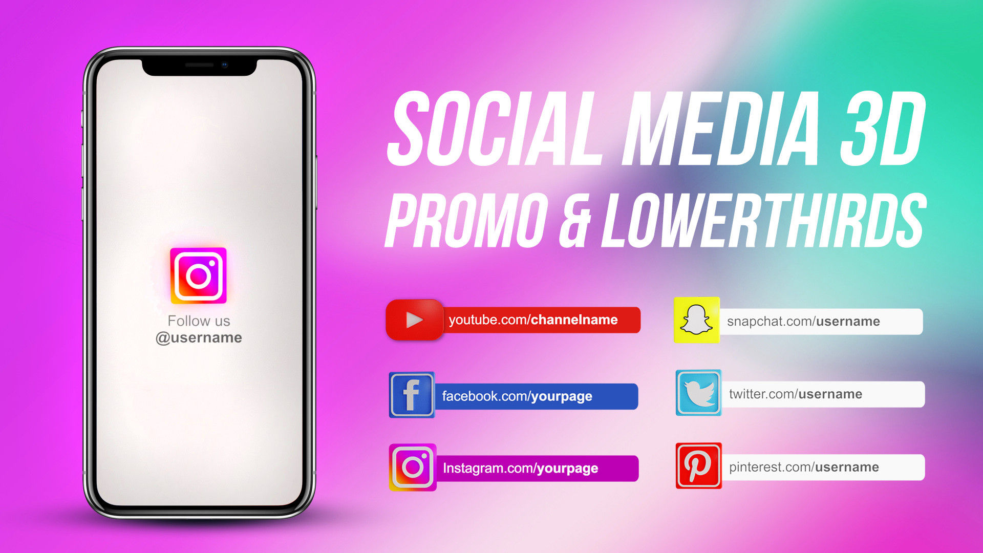 酷炫的社交媒体3D促销动画Pr模板