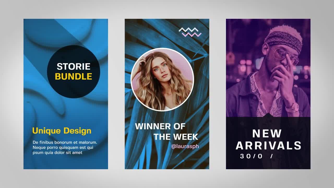 Instagram的故事和文章时尚动画素材库精选AE模板