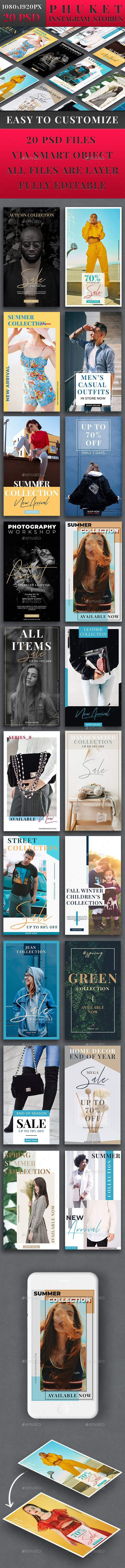 时尚Instagram社交媒体故事帖子模板素材库精选插图