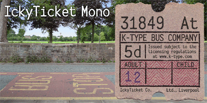 IckyTicket Mono font插图