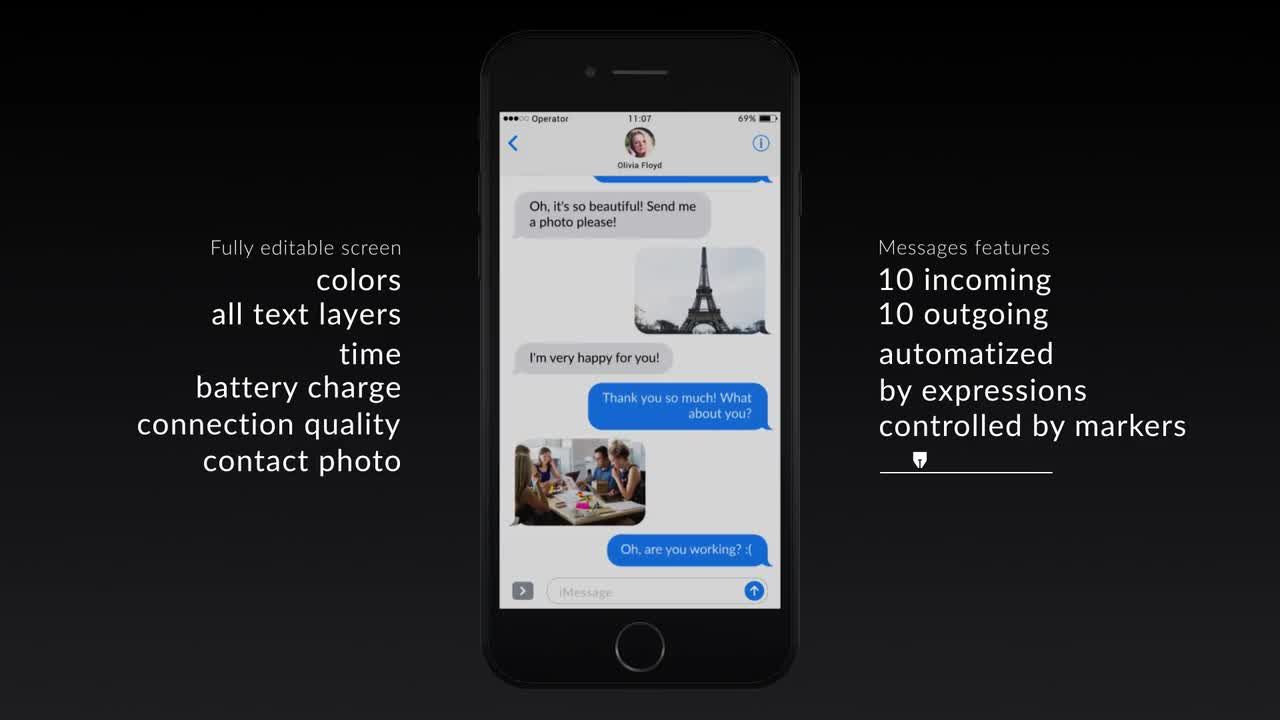 ae手机传入传出短信模板