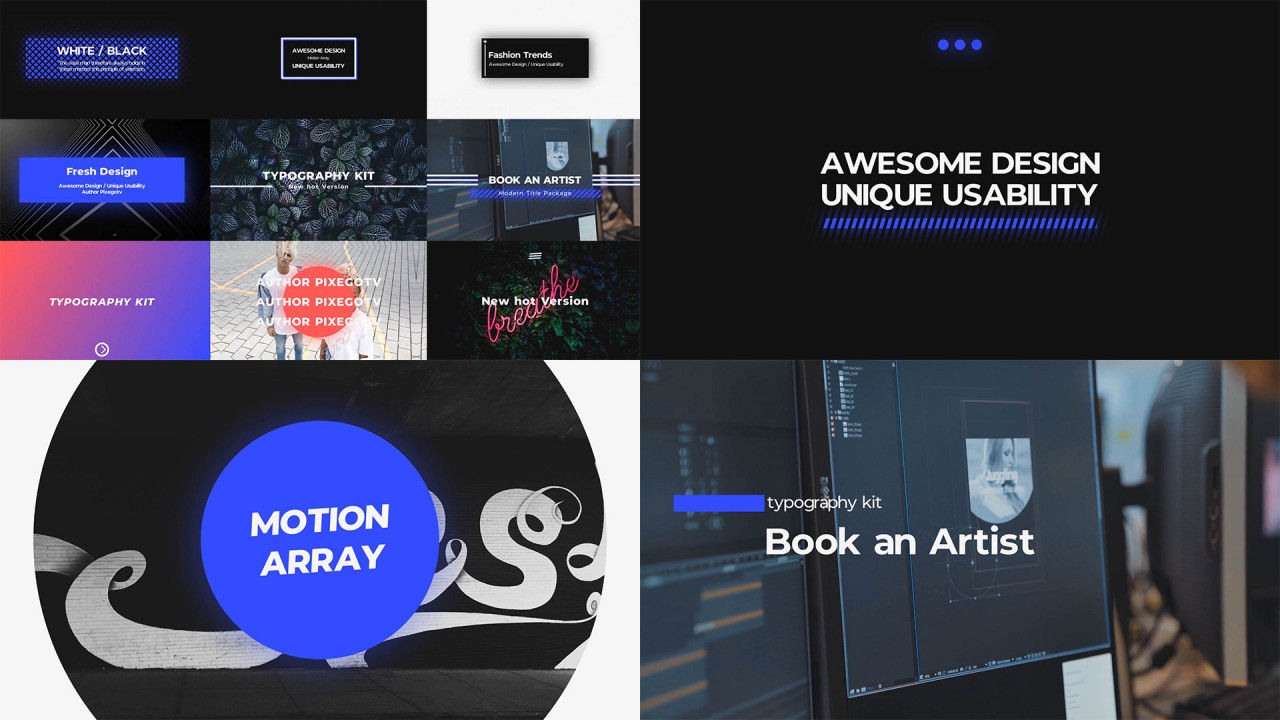 12个时尚优雅现代排版动画素材库推荐PR模板